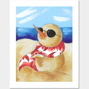 Cape Cod Snowman Posters and Art